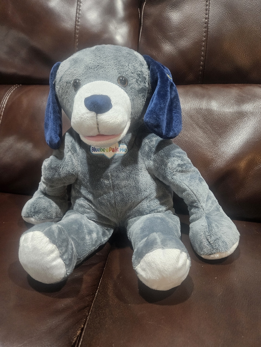 Plush Bluebee Pals Pro Gray & Navy Dog Toy